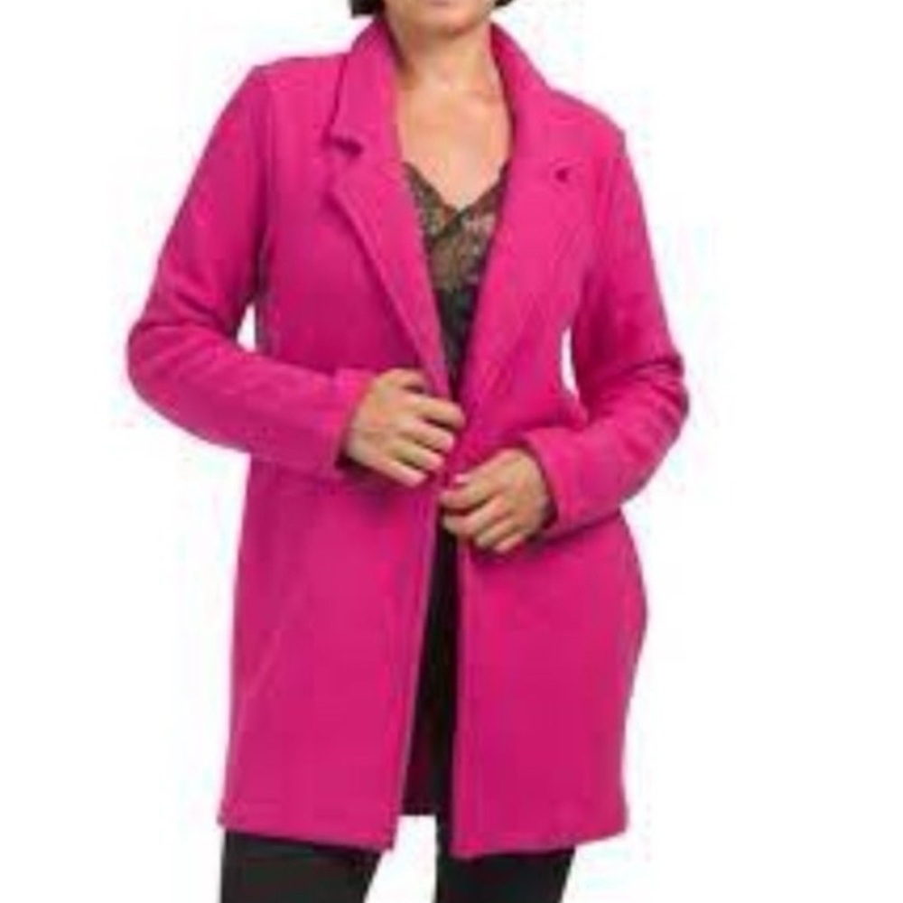 Rachel Zoe Cardigan Sweater Jacket Womens Pink Wool Blend Open Front
